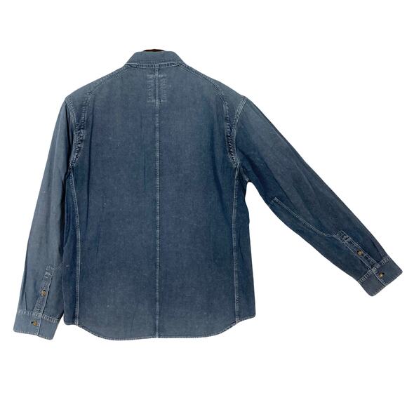 G-STAR RAW Denim Shirt Men XL Blue Vintage-Faded-Wash Logo Western Long-Sl BtnUp - Picture 2 of 15